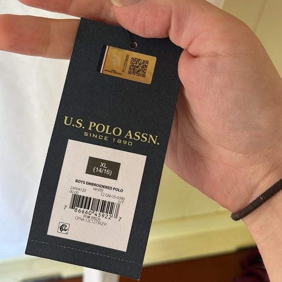 NWT U.S. Polo Association white polo - Picture 3 of 10